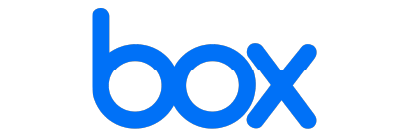 A blue box logo on a black background.