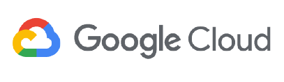 The google cloud logo on a black background.
