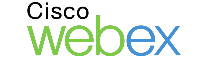 Cisco webex logo on a black background.